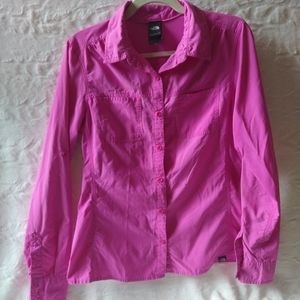 The North Face hiking outdoor long sleeve button down shirt, Size Large